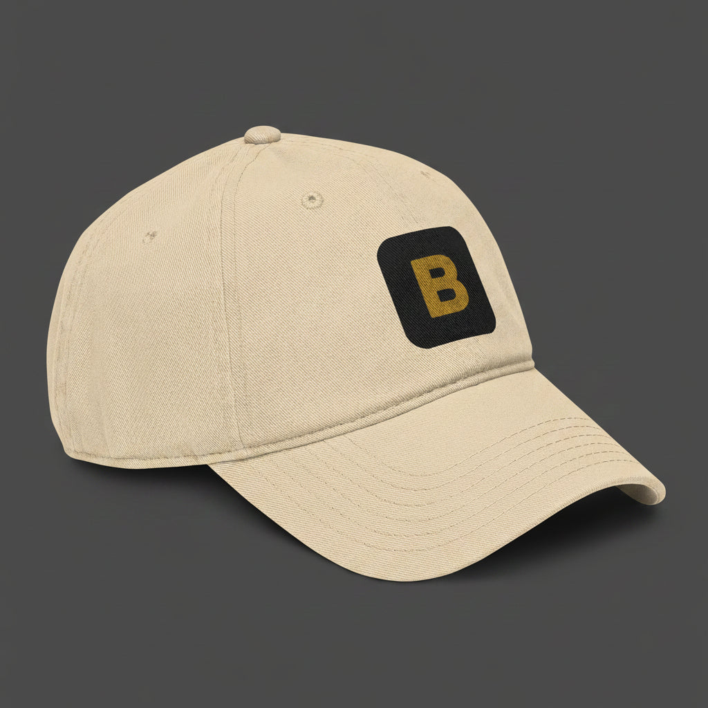 The Bold Supply Co. Cap — Black- Gold Stack / Khaki- B emblem