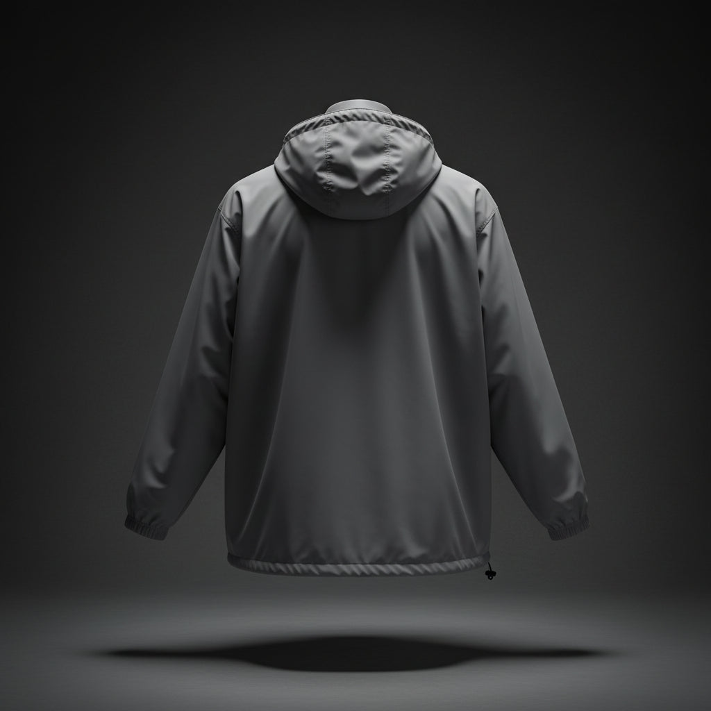 Gray jacket with a hood on a white background