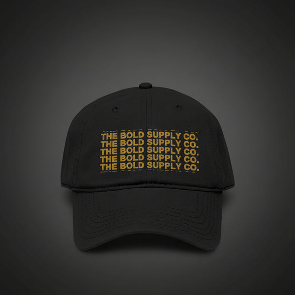 The Bold Supply Co. Cap — Black- Gold Stack