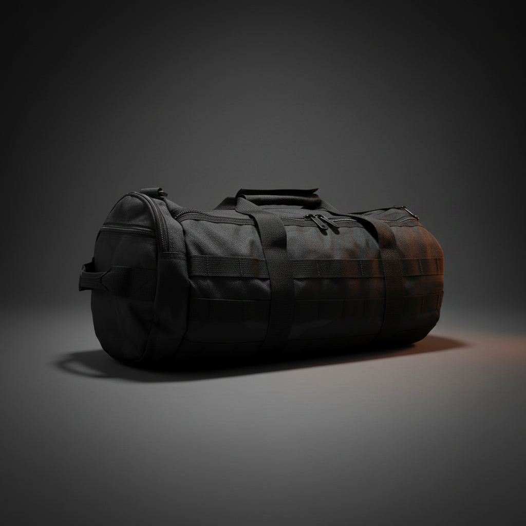 Black duffel bag