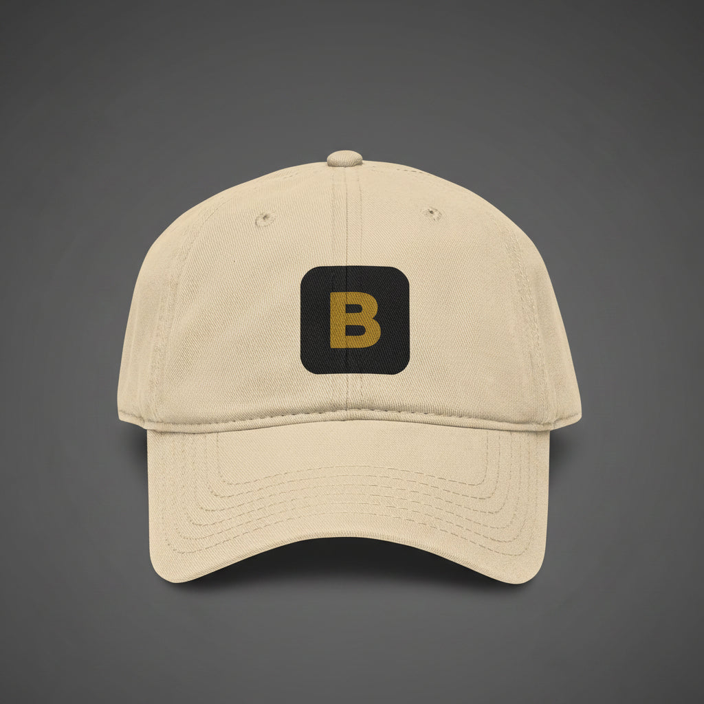 The Bold Supply Co. Cap — Black- Gold Stack / Khaki- B emblem