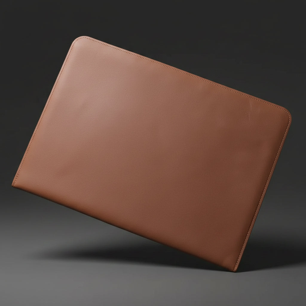 Brown leather mouse pad on a white background