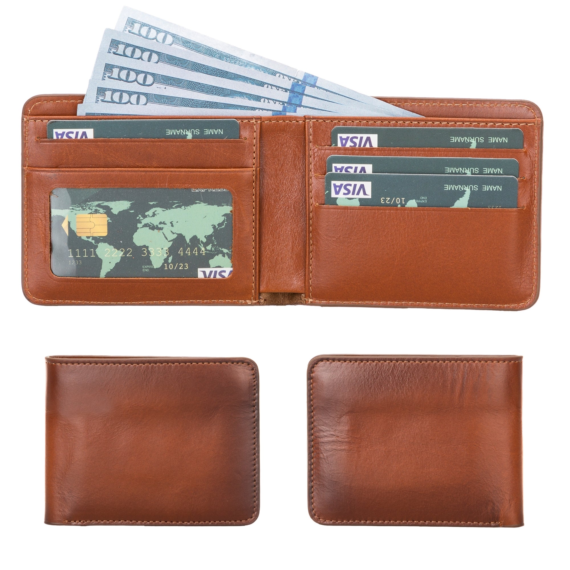 Arvada Handmade Genuine Leather Bifold Men Wallet