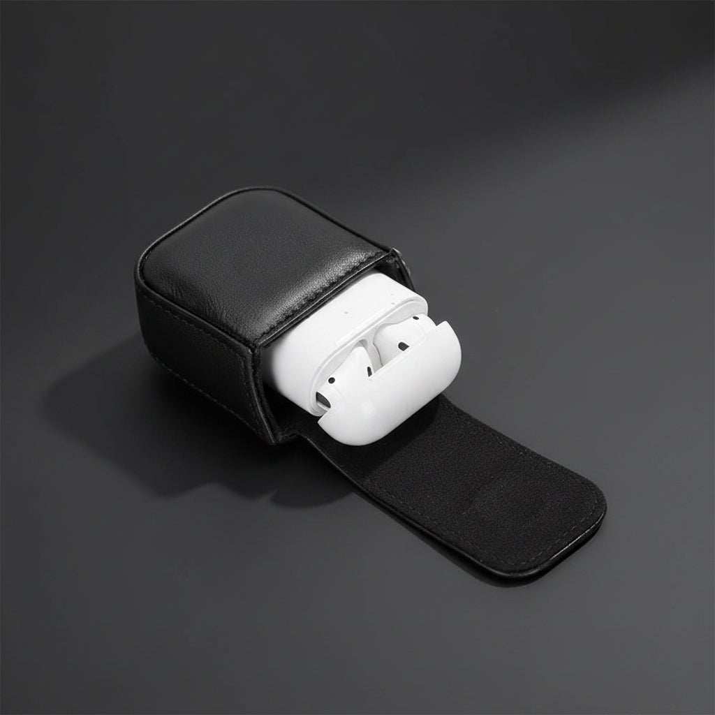 Aurora Luxury Leather AirPods Case with Attached Wrist Strap