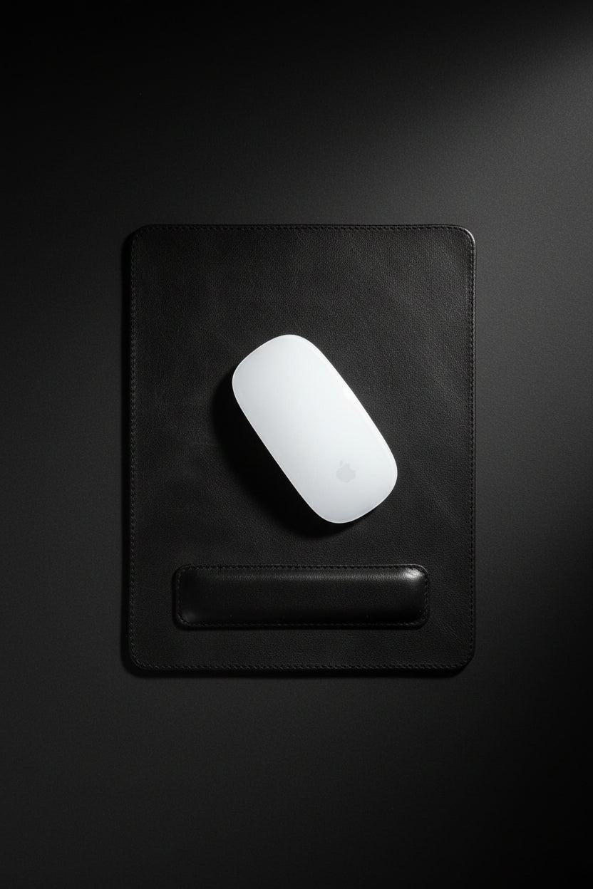 Boulder Full-Grain Leather Mouse Pad with Hand Support