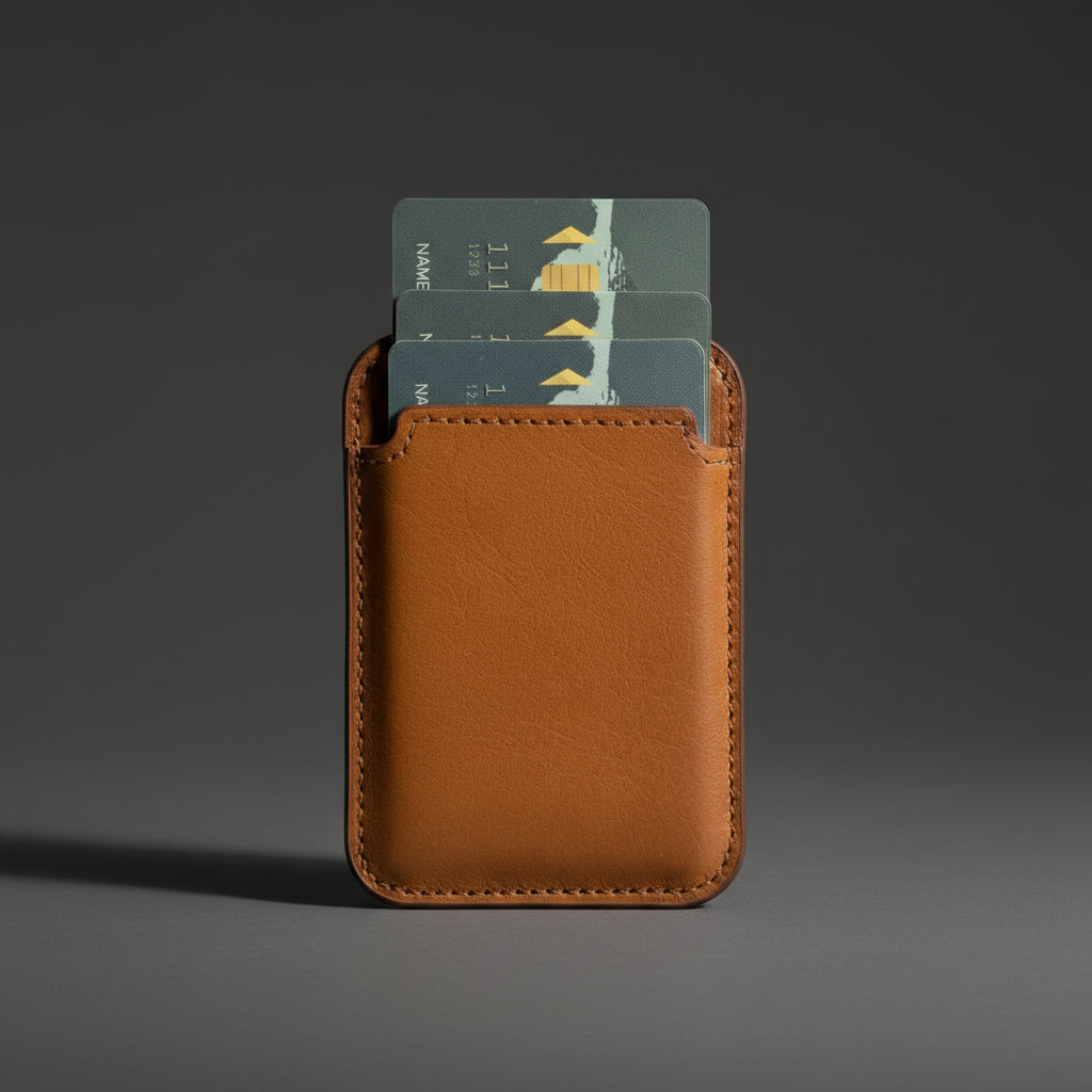 Cortland Full-Grain Leather Card Holder Wallet with Magnet
