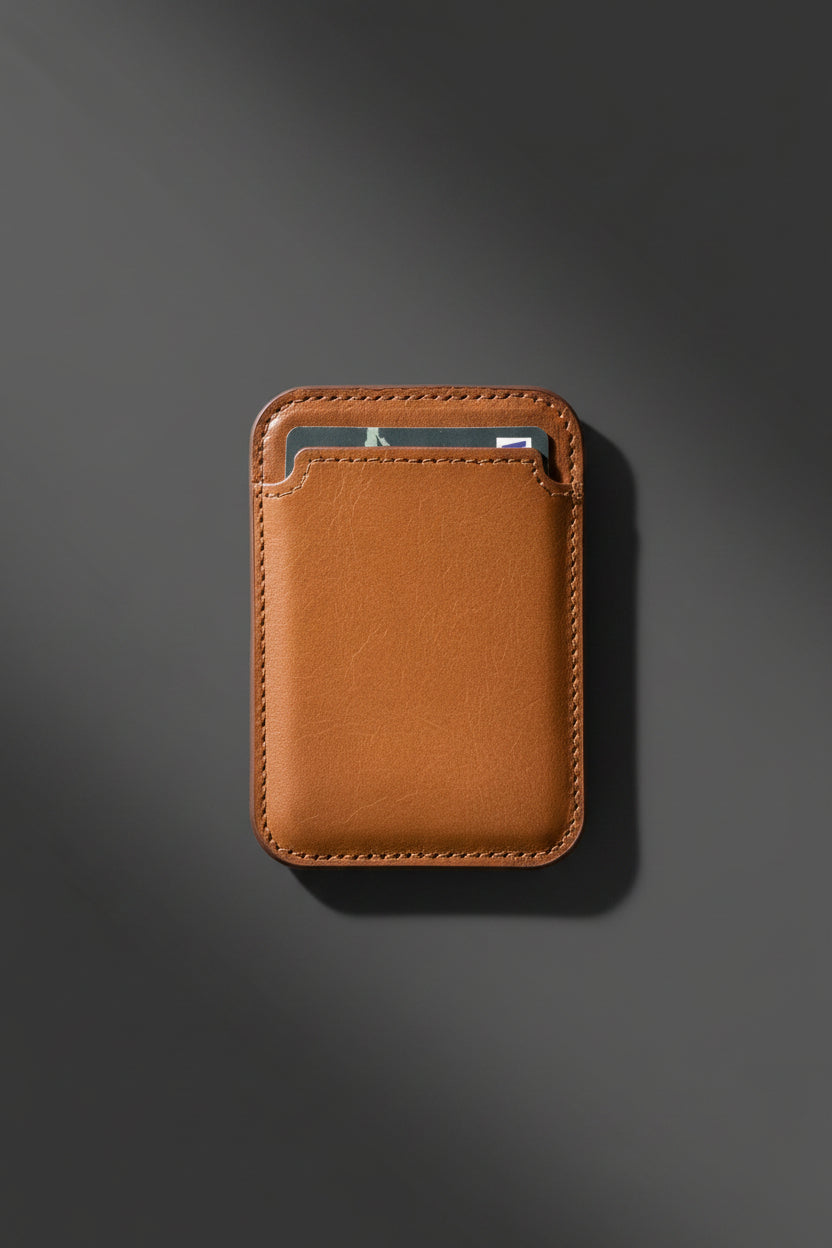Cortland Full-Grain Leather Card Holder Wallet with Magnet